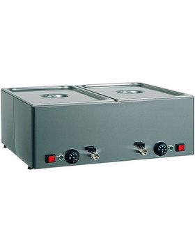 Electric bain marie different temperatures with drain tap...