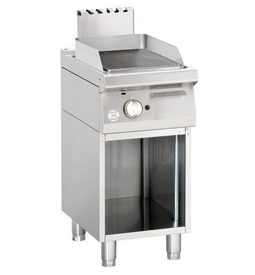 Gas-Griddleplatte mit Stahlplatte, gerillt Serie 700