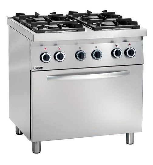 4 Flammen Gasherd MFG740 mit Elektro-Umluftbackofen GN 1/1